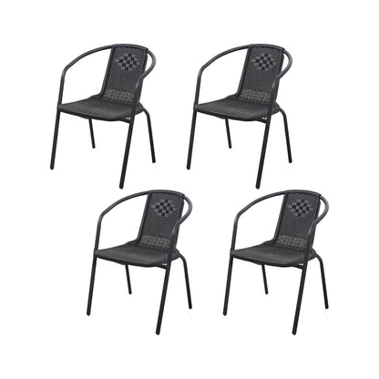 Modern Indoor-Outdoor Chair Metal Frame Stacking Dining Arm Chair