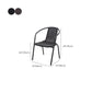 Modern Indoor-Outdoor Chair Metal Frame Stacking Dining Arm Chair