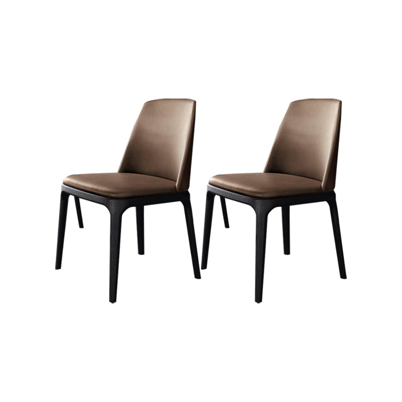 Contemporary Style Chair Wood Solid Back Dining Chair for Dining Room