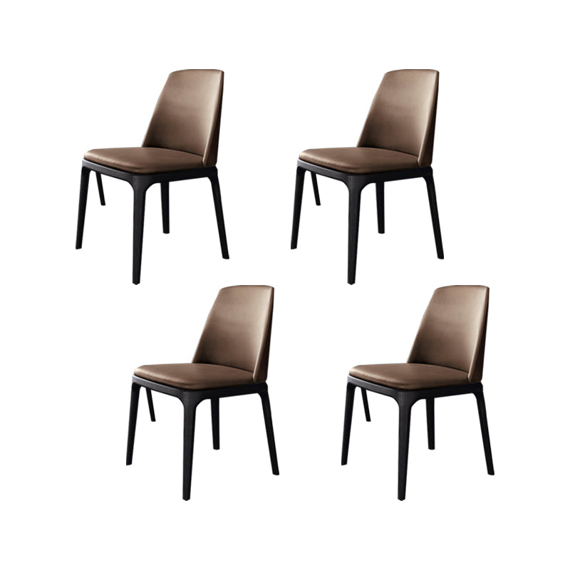 Contemporary Style Chair Wood Solid Back Dining Chair for Dining Room