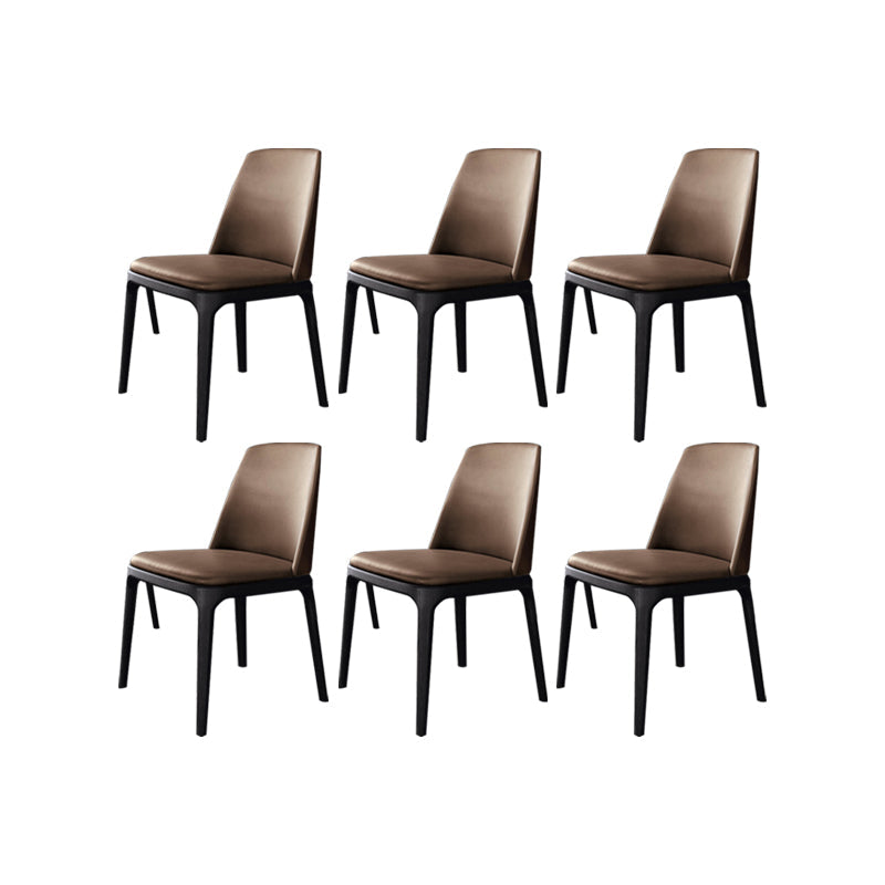 Contemporary Style Chair Wood Solid Back Dining Chair for Dining Room