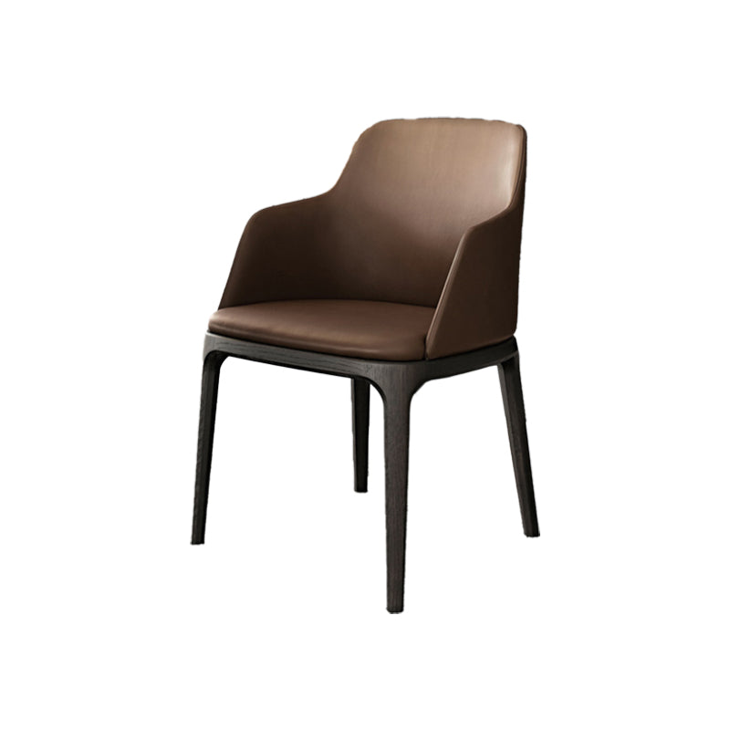 Contemporary Style Chair Wood Solid Back Dining Chair for Dining Room