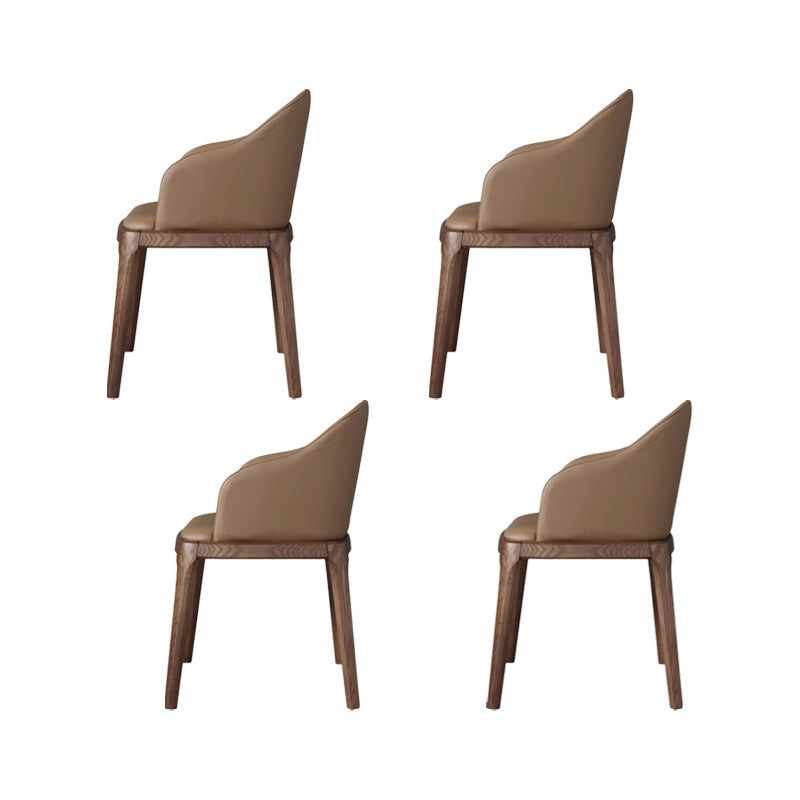 Contemporary Style Chair Wood Solid Back Dining Chair for Dining Room