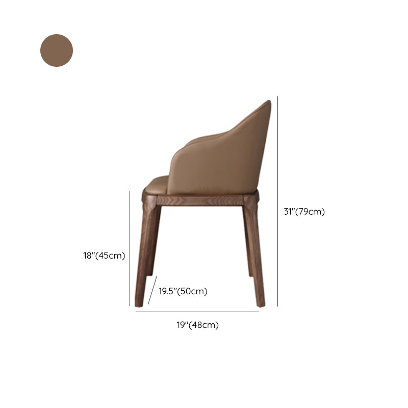Contemporary Style Chair Wood Solid Back Dining Chair for Dining Room