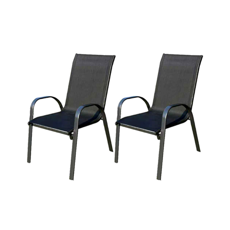 Metal Frame Dining Chair Modern Indoor-Outdoor Stacking Arm Chair