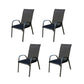 Metal Frame Dining Chair Modern Indoor-Outdoor Stacking Arm Chair