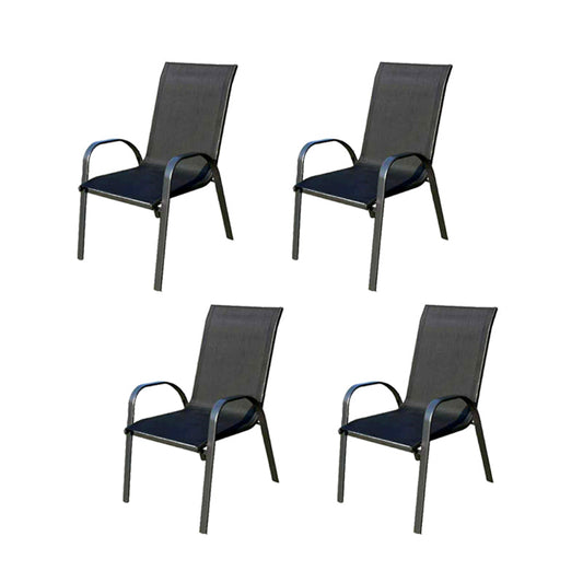 Metal Frame Dining Chair Modern Indoor-Outdoor Stacking Arm Chair
