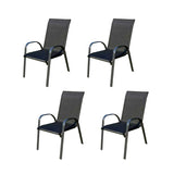 Metal Frame Dining Chair Modern Indoor-Outdoor Stacking Arm Chair