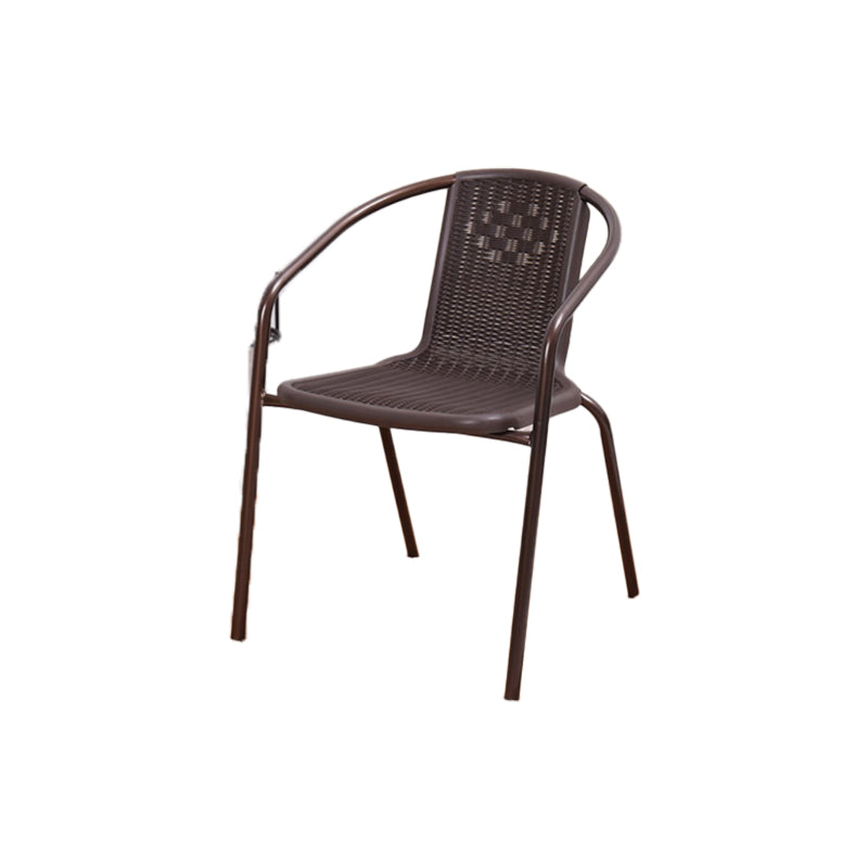Metal Frame Dining Chair Modern Indoor-Outdoor Stacking Arm Chair