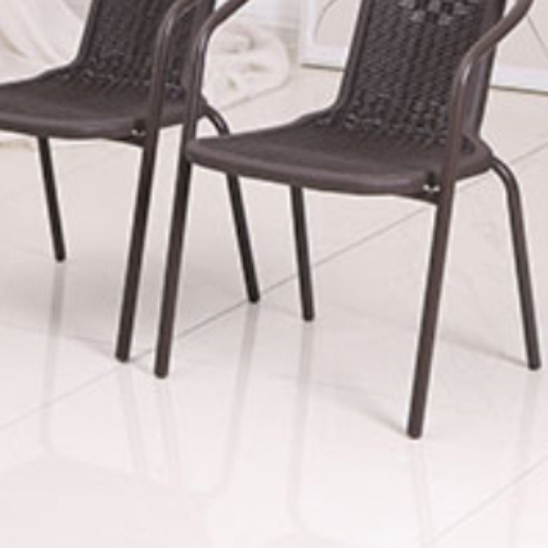 Metal Frame Dining Chair Modern Indoor-Outdoor Stacking Arm Chair