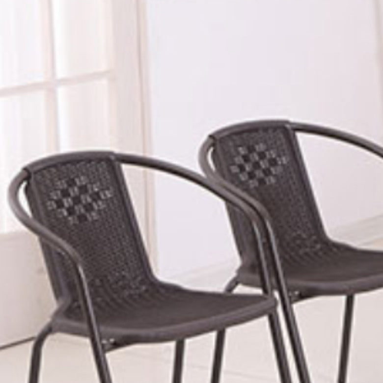 Metal Frame Dining Chair Modern Indoor-Outdoor Stacking Arm Chair