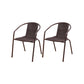 Metal Frame Dining Chair Modern Indoor-Outdoor Stacking Arm Chair