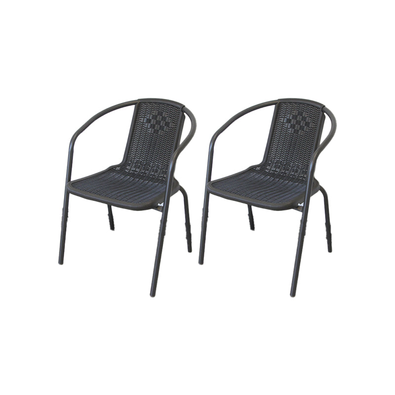 Metal Frame Dining Chair Modern Indoor-Outdoor Stacking Arm Chair