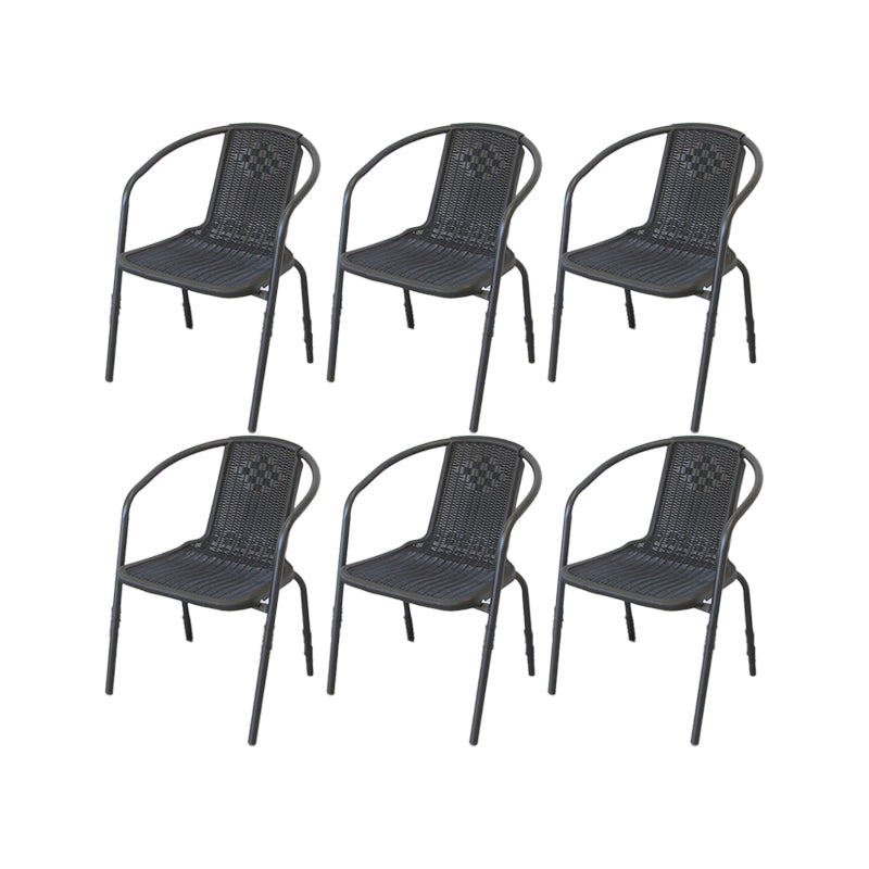Metal Frame Dining Chair Modern Indoor-Outdoor Stacking Arm Chair