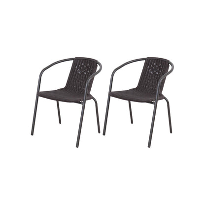 Metal Frame Dining Chair Modern Indoor-Outdoor Stacking Arm Chair