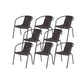 Metal Frame Dining Chair Modern Indoor-Outdoor Stacking Arm Chair