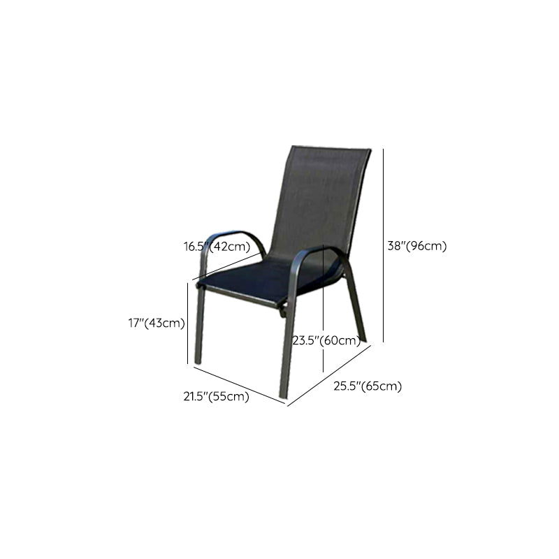 Metal Frame Dining Chair Modern Indoor-Outdoor Stacking Arm Chair