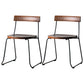 Modern Backrest Armless Wood Chair with Metal Legs for Dining Room 2 Piece Set Black Clearhalo 'Dining Chairs' 'Dining Tables & Seating' 'dining_chair' 'furn' 'furn_dining_chair' 'Furniture' 'Kitchen & Dining Furniture' 7499394