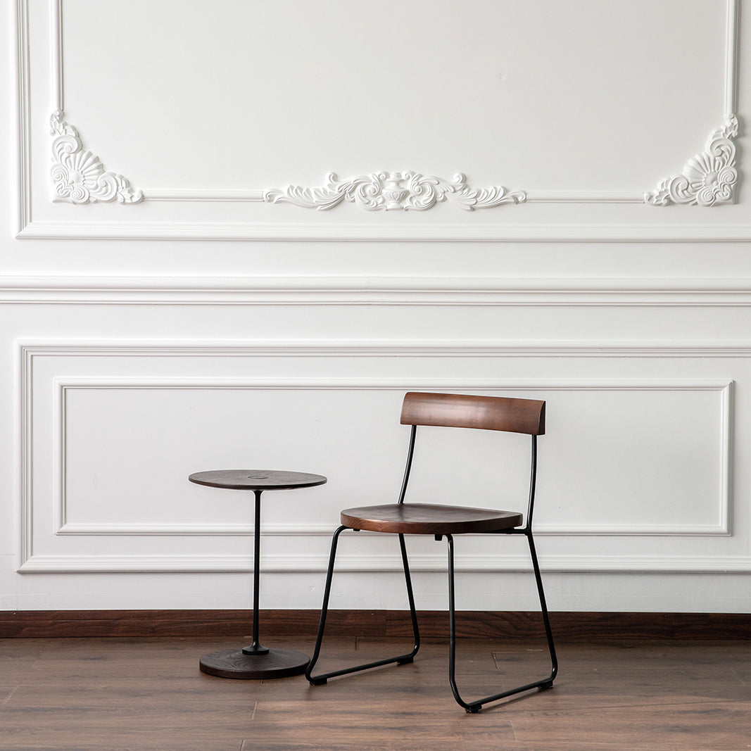 Modern Backrest Armless Wood Chair with Metal Legs for Dining Room Clearhalo 'Dining Chairs' 'Dining Tables & Seating' 'dining_chair' 'furn' 'furn_dining_chair' 'Furniture' 'Kitchen & Dining Furniture' 7499395