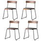 Modern Backrest Armless Wood Chair with Metal Legs for Dining Room 4 Piece Set Black Clearhalo 'Dining Chairs' 'Dining Tables & Seating' 'dining_chair' 'furn' 'furn_dining_chair' 'Furniture' 'Kitchen & Dining Furniture' 7499396
