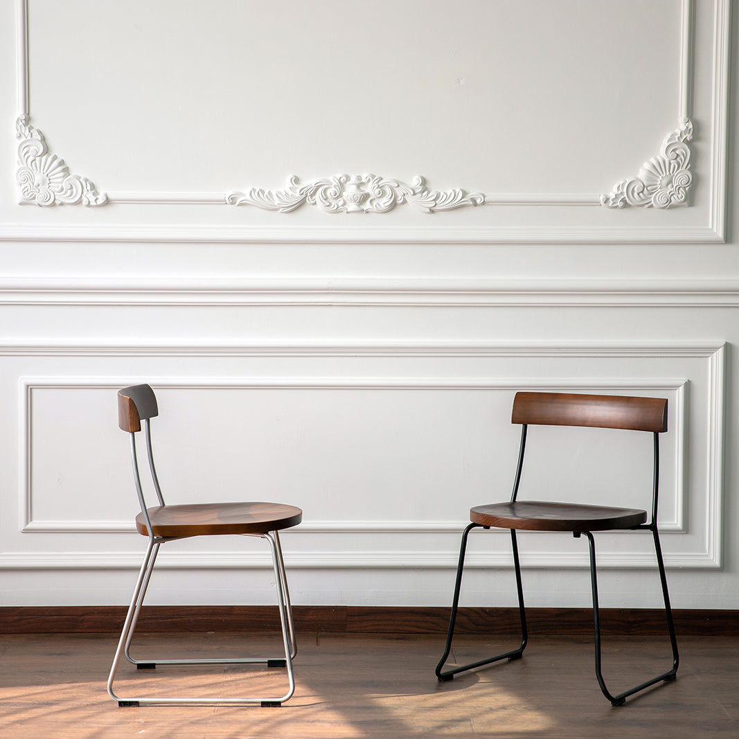 Modern Backrest Armless Wood Chair with Metal Legs for Dining Room Clearhalo 'Dining Chairs' 'Dining Tables & Seating' 'dining_chair' 'furn' 'furn_dining_chair' 'Furniture' 'Kitchen & Dining Furniture' 7499397