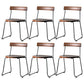 Modern Backrest Armless Wood Chair with Metal Legs for Dining Room 6 Piece Set Black Clearhalo 'Dining Chairs' 'Dining Tables & Seating' 'dining_chair' 'furn' 'furn_dining_chair' 'Furniture' 'Kitchen & Dining Furniture' 7499399