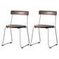 Modern Backrest Armless Wood Chair with Metal Legs for Dining Room 2 Piece Set Silver Clearhalo 'Dining Chairs' 'Dining Tables & Seating' 'dining_chair' 'furn' 'furn_dining_chair' 'Furniture' 'Kitchen & Dining Furniture' 7499404