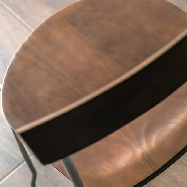 Modern Backrest Armless Wood Chair with Metal Legs for Dining Room Clearhalo 'Dining Chairs' 'Dining Tables & Seating' 'dining_chair' 'furn' 'furn_dining_chair' 'Furniture' 'Kitchen & Dining Furniture' 7499409