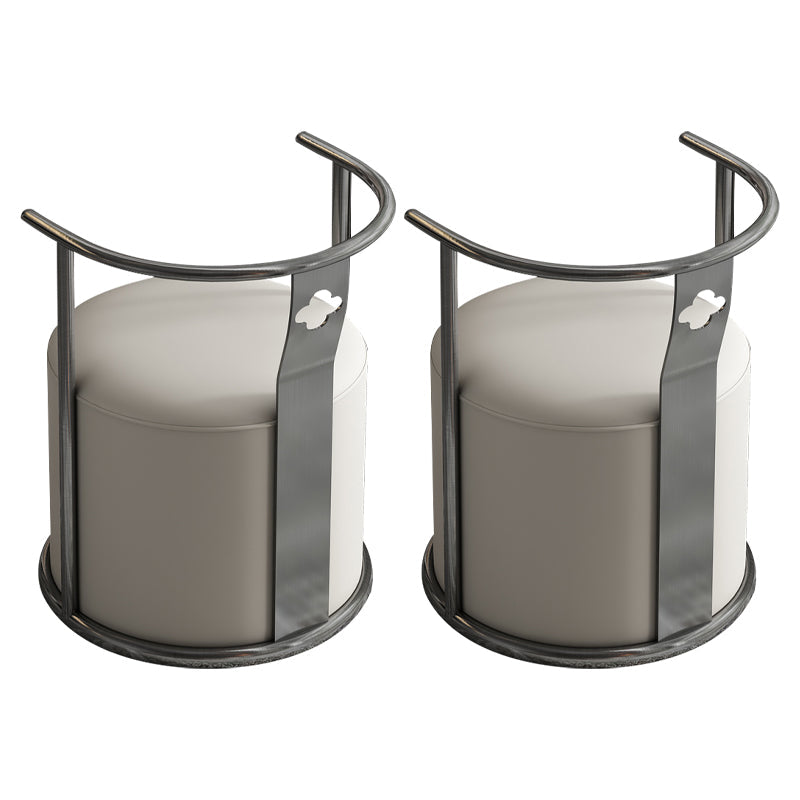 Moderne rugleuning armleuning kussenstoel met metalen basis voor eetkamer