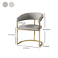 Moderne rugleuning armleuning kussenstoel met metalen basis voor eetkamer