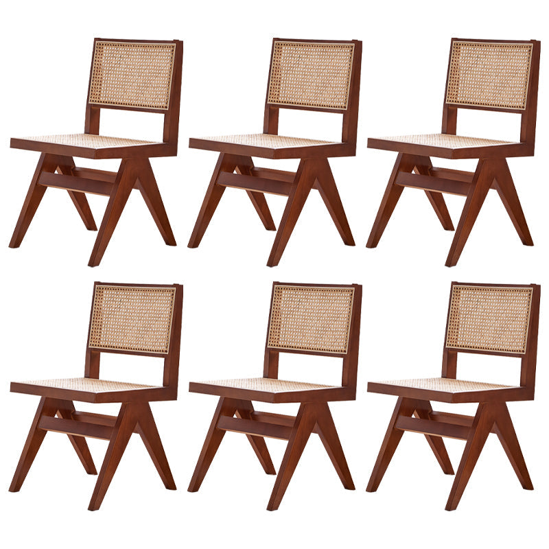 Contemporary Side Chair Wood Open Back Dining Room Chair for Dining Room