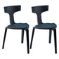Contemporary Style Side Chair Plastic Slat Back Dining Room Chair for Indoor Black 2 Piece Set Clearhalo 'Dining Chairs' 'Dining Tables & Seating' 'dining_chair' 'furn' 'furn_dining_chair' 'Furniture' 'Kitchen & Dining Furniture' 7499516