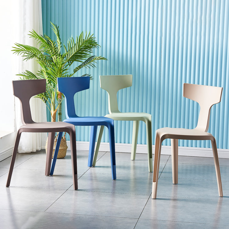 Contemporary Style Side Chair Plastic Slat Back Dining Room Chair for Indoor Clearhalo 'Dining Chairs' 'Dining Tables & Seating' 'dining_chair' 'furn' 'furn_dining_chair' 'Furniture' 'Kitchen & Dining Furniture' 7499517