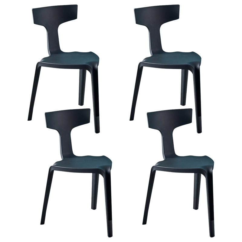 Contemporary Style Side Chair Plastic Slat Back Dining Room Chair for Indoor Black 4 Piece Set Clearhalo 'Dining Chairs' 'Dining Tables & Seating' 'dining_chair' 'furn' 'furn_dining_chair' 'Furniture' 'Kitchen & Dining Furniture' 7499518