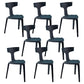 Contemporary Style Side Chair Plastic Slat Back Dining Room Chair for Indoor Black 8 Piece Set Clearhalo 'Dining Chairs' 'Dining Tables & Seating' 'dining_chair' 'furn' 'furn_dining_chair' 'Furniture' 'Kitchen & Dining Furniture' 7499523