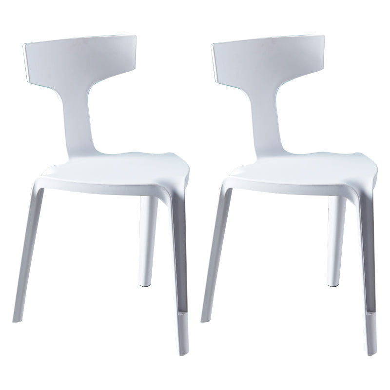 Contemporary Style Side Chair Plastic Slat Back Dining Room Chair for Indoor White 2 Piece Set Clearhalo 'Dining Chairs' 'Dining Tables & Seating' 'dining_chair' 'furn' 'furn_dining_chair' 'Furniture' 'Kitchen & Dining Furniture' 7499527