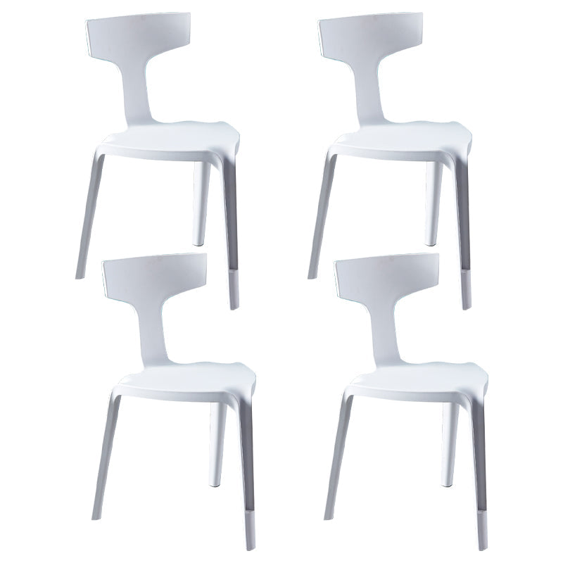 Contemporary Style Side Chair Plastic Slat Back Dining Room Chair for Indoor White 4 Piece Set Clearhalo 'Dining Chairs' 'Dining Tables & Seating' 'dining_chair' 'furn' 'furn_dining_chair' 'Furniture' 'Kitchen & Dining Furniture' 7499529