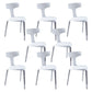 Contemporary Style Side Chair Plastic Slat Back Dining Room Chair for Indoor White 8 Piece Set Clearhalo 'Dining Chairs' 'Dining Tables & Seating' 'dining_chair' 'furn' 'furn_dining_chair' 'Furniture' 'Kitchen & Dining Furniture' 7499532