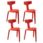 Contemporary Style Side Chair Plastic Slat Back Dining Room Chair for Indoor Red 4 Piece Set Clearhalo 'Dining Chairs' 'Dining Tables & Seating' 'dining_chair' 'furn' 'furn_dining_chair' 'Furniture' 'Kitchen & Dining Furniture' 7499536