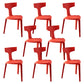 Contemporary Style Side Chair Plastic Slat Back Dining Room Chair for Indoor Red 8 Piece Set Clearhalo 'Dining Chairs' 'Dining Tables & Seating' 'dining_chair' 'furn' 'furn_dining_chair' 'Furniture' 'Kitchen & Dining Furniture' 7499538