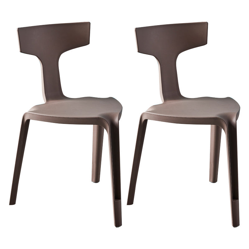 Contemporary Style Side Chair Plastic Slat Back Dining Room Chair for Indoor Brown 2 Piece Set Clearhalo 'Dining Chairs' 'Dining Tables & Seating' 'dining_chair' 'furn' 'furn_dining_chair' 'Furniture' 'Kitchen & Dining Furniture' 7499545