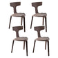 Contemporary Style Side Chair Plastic Slat Back Dining Room Chair for Indoor Brown 4 Piece Set Clearhalo 'Dining Chairs' 'Dining Tables & Seating' 'dining_chair' 'furn' 'furn_dining_chair' 'Furniture' 'Kitchen & Dining Furniture' 7499546