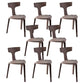 Contemporary Style Side Chair Plastic Slat Back Dining Room Chair for Indoor Brown 8 Piece Set Clearhalo 'Dining Chairs' 'Dining Tables & Seating' 'dining_chair' 'furn' 'furn_dining_chair' 'Furniture' 'Kitchen & Dining Furniture' 7499548