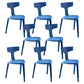 Contemporary Style Side Chair Plastic Slat Back Dining Room Chair for Indoor Blue 8 Piece Set Clearhalo 'Dining Chairs' 'Dining Tables & Seating' 'dining_chair' 'furn' 'furn_dining_chair' 'Furniture' 'Kitchen & Dining Furniture' 7499553