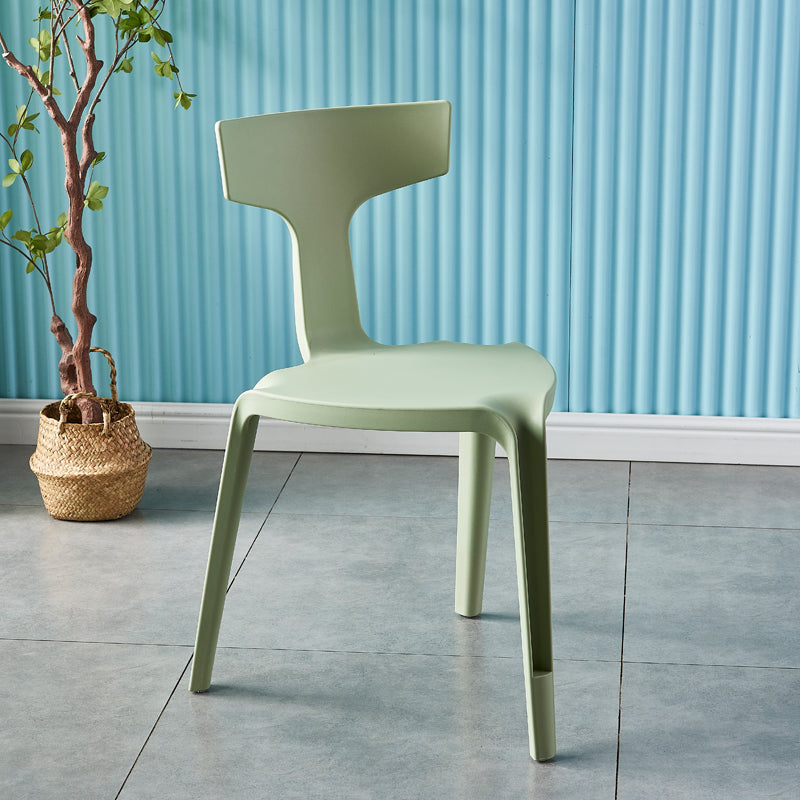 Contemporary Style Side Chair Plastic Slat Back Dining Room Chair for Indoor Green 1 Piece Clearhalo 'Dining Chairs' 'Dining Tables & Seating' 'dining_chair' 'furn' 'furn_dining_chair' 'Furniture' 'Kitchen & Dining Furniture' 7499554