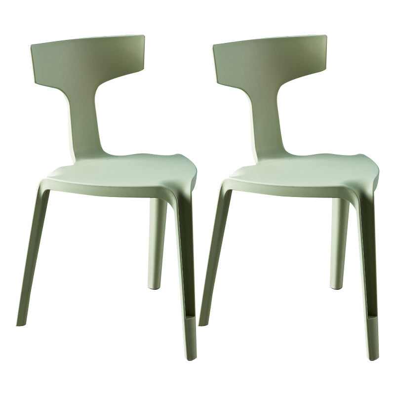 Contemporary Style Side Chair Plastic Slat Back Dining Room Chair for Indoor Green 2 Piece Set Clearhalo 'Dining Chairs' 'Dining Tables & Seating' 'dining_chair' 'furn' 'furn_dining_chair' 'Furniture' 'Kitchen & Dining Furniture' 7499555