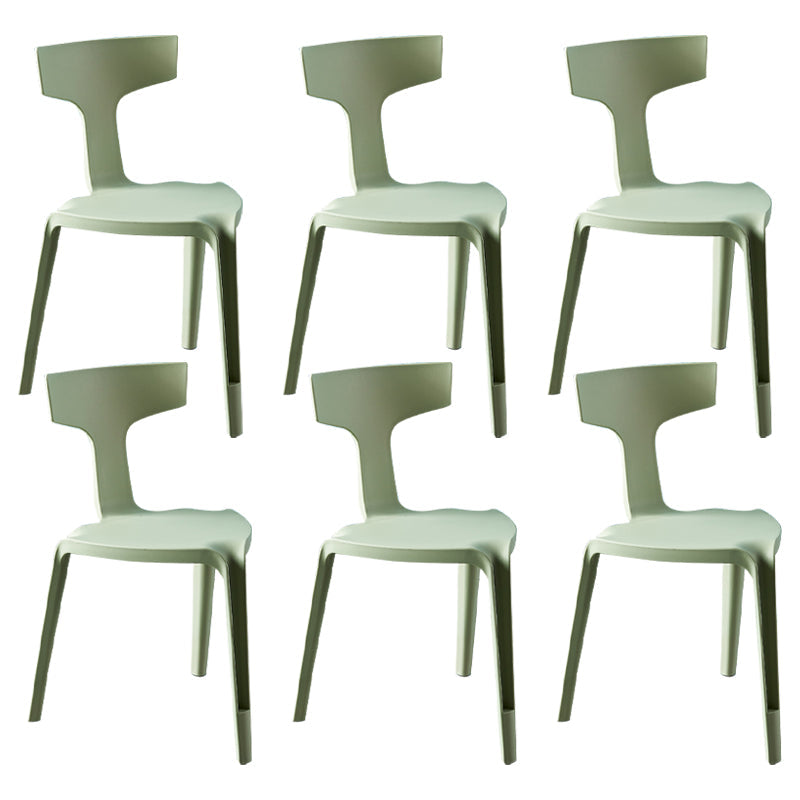 Contemporary Style Side Chair Plastic Slat Back Dining Room Chair for Indoor Green 6 Piece Set Clearhalo 'Dining Chairs' 'Dining Tables & Seating' 'dining_chair' 'furn' 'furn_dining_chair' 'Furniture' 'Kitchen & Dining Furniture' 7499557