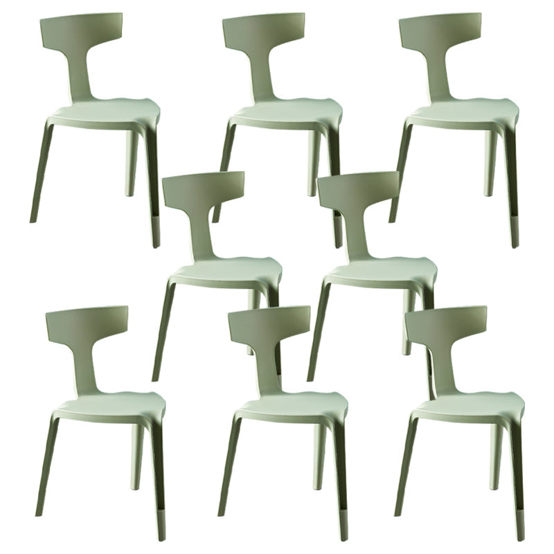 Contemporary Style Side Chair Plastic Slat Back Dining Room Chair for Indoor Green 8 Piece Set Clearhalo 'Dining Chairs' 'Dining Tables & Seating' 'dining_chair' 'furn' 'furn_dining_chair' 'Furniture' 'Kitchen & Dining Furniture' 7499558