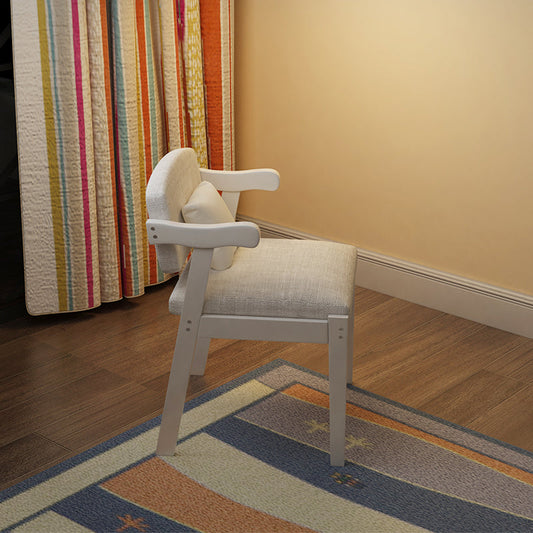 Contemporary Style Arm Chair Wood Open Back Dining Chairs for Indoor