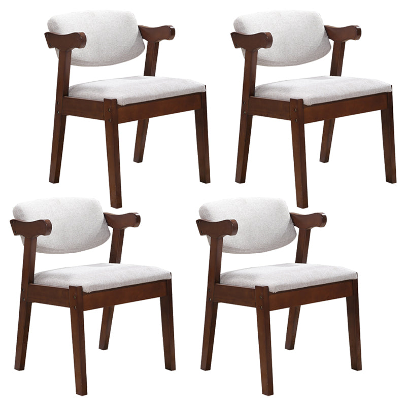 Eigentijdse stijl armstoel houten open rug eetstoelen voor binnen